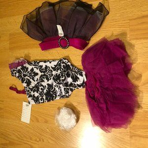 Purple/ Black Leotard and tutu
